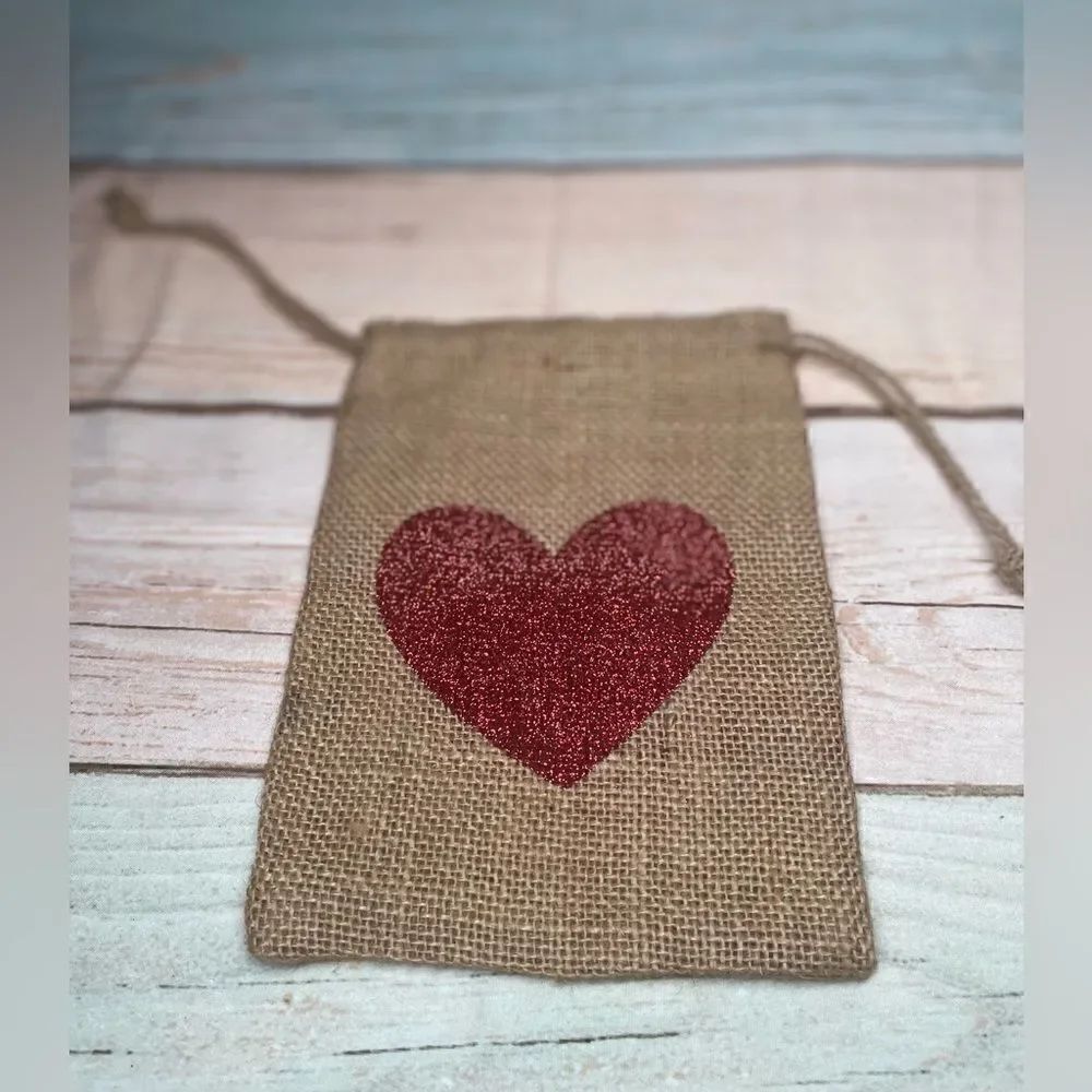 11 NEW Heart Gift Bags Drawstring Closures Various Styles & Sizes Bundle … - Picture 4 of 10